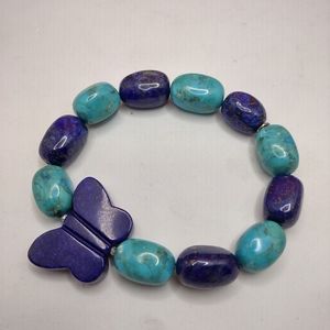 NWOT Lapis Lazuli and Turquoise Butterfly Bracelet